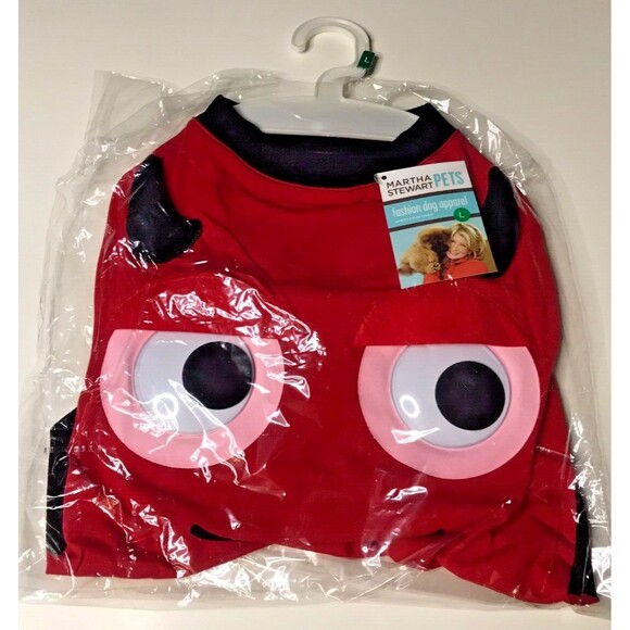 New Red Devil Dog Costume Martha Stewart Pets Halloween Outfit Small T-Shirt Tee - Picture 2 of 6